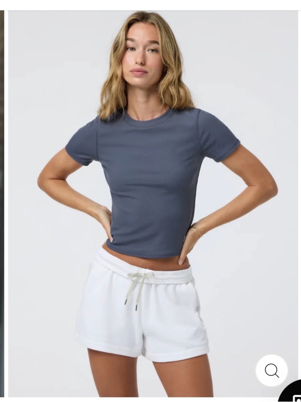 Vuori Slim Ribbed Crew Tee in Slate